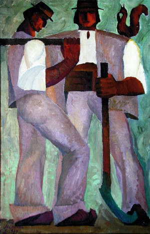 Men of the forest oil on canvas, 1969