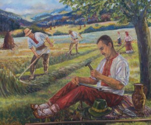 Father. Haymaking, 2017, oil on canvas, 100x120