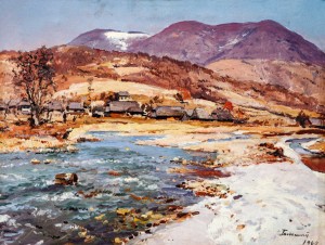 Stavne Village, 1960, oil on canvas, 66x89
