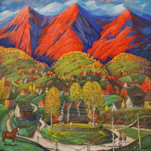 Giants In Vyshka Village, 2003, oil on canvas, 104x104