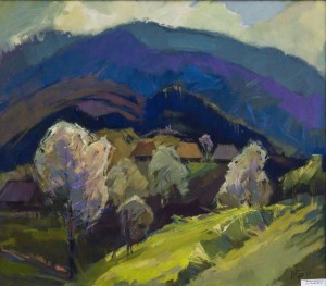 V. Dub, Spring in the Carpathians, 2017, oil on canvas, 70x80