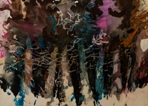 O. Kondratiuk 'Forest', gouache on canvas 