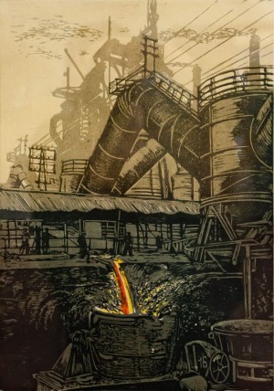 L. Lhotak ’Kharkiv Tractor Plant, Production Of Pig Iron’, 1951, linorite 
