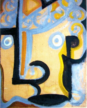 Mask. 1969.tempera.cardboard.67х50