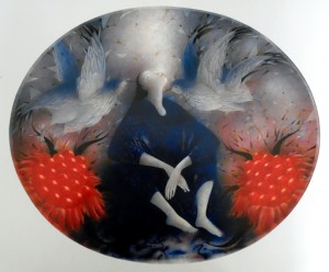 N. Ponomarenko ‘Red Berries‘, 1991, mixed technique on paper, 38x46