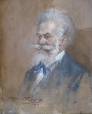 Portrait of Mihály Munkácsy, 1909, paper, gouache, 36x27