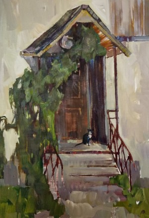 A. Mitikova Porch, 2017, oil on canvas, 100x70