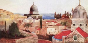 View of the Dead Sea from the Temple Square in Jerusalem 1906