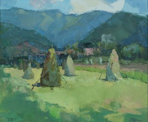 Haystacks, 2017, oil on canvas, 60x70