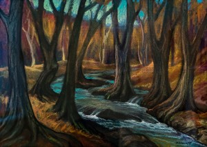 Y. Klisa "A Fragment Of The Autumn Forest", 2017, pastel on paper, 50x70