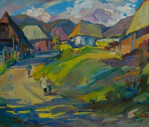 V. Sandiuk 'Evening In Stuzhytsia Village', 2017, oil on canvas, 60x70
