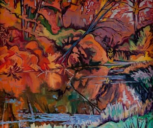G. Homoki Autumn Reflection , oil on canvas, 50x60