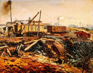 Uzhhorod Dock, 1960, oil on canvas, 80x100