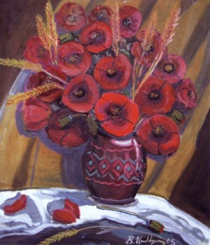 Still Life Poppies, 2005, oil on canvas, 70x60