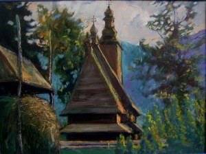 'In Kolochava Village', 2009, oil on canvas, 80x60