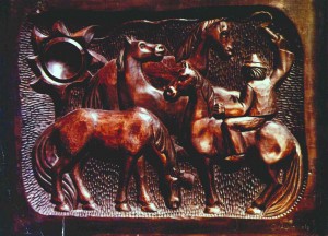 Horses, 1971, wood, carving, 54х52 (2)