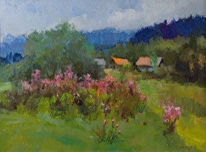 V. Stohnut 'Uzhok Valleys', 2017, oil on canvas, 60x80