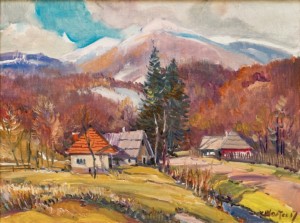 Pikui Mountain Under The Snow, 2017, oil on canvas, 60x80
