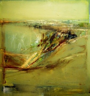 Synevyr Lake, 2004, oil on canvas, 100x100