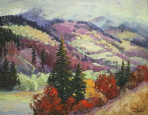 Latirka Village, Autumn In The Carpathians, 2008, oil on canvas, 80x100
