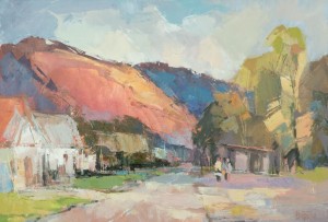 Road to Uzhok Village', 2017, oil on canvas, 50x70