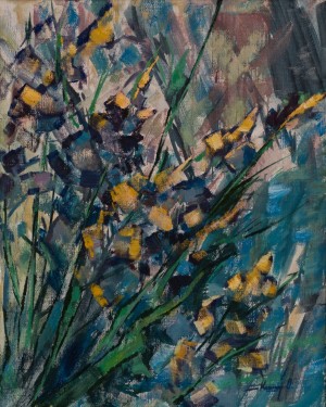 O. Kashshai Irises , 2015, oil on canvas, 60x75