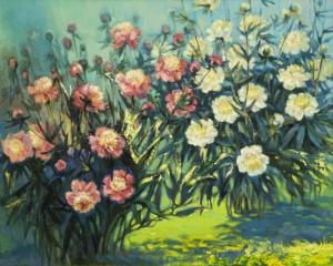 Peony Blossoms, 2016, oil on canvas, 80x100