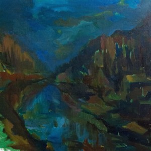 I. Temeto 'Zabrid Village. It Is Getting Dark', 2014, oil on canvas, 70x70