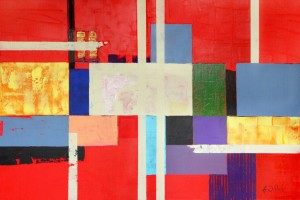 Triptych Bright Blocks, 2014, acrylic on canvas, 60x90