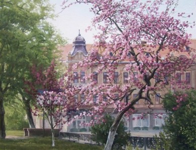 M. Ivancho Cherry Blossom', oil on canvas 
