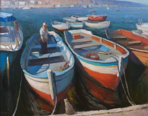 Coloured Boats, 2015-2017, oil on canvas