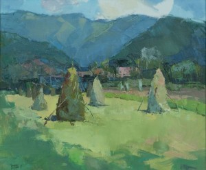 Haystacks', 2017, oil on canvas, 60x70