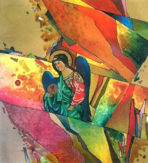 Huklyvyi Village. Church of Holy Spirit, 2007 paper, pastel, 50х70