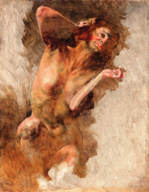 Nude Woman, oil on wood, 28x21