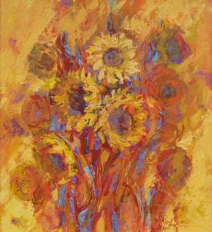 S. Kyrlyk Filled with Sun , 2016, acrylic on canvas, 100x90