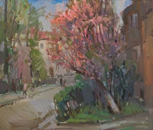 O. Malesh, Cherry Blossom, 2016, oil on canvas