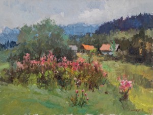 V. Stohnut. Uzhok Valleys. 2017, oil on canvas, 60x80