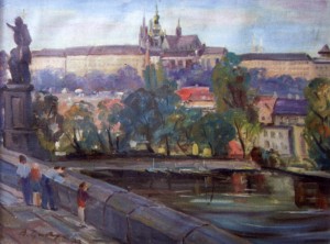 Prague Kremlin, 1977, oil on canvas, 55x70