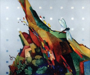 Awakening, 2002, glass, oil, 50x60