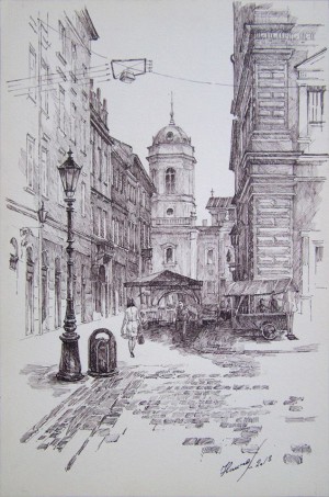 Lviv-2, ink on paper