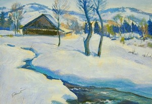 Winter Day, watercolour, pastel on paper, 30х42