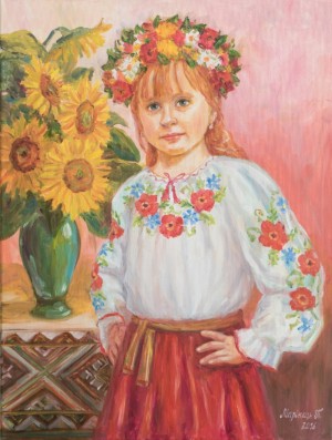 Goddaughter Darynka, 2016, oil on canvas, 45x60