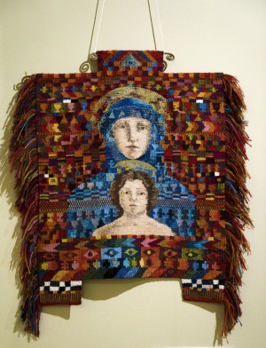 Zsuzsa Péreli Carpet for Prayer tapestry, wool, gold thread, silk 61х65 