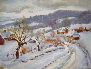 Winter Landscape, the 1970s, pastel on cardboard, 25х30