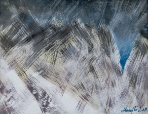 ’Snowstorm’, 2009, mixed technique on canvas, cardboard 