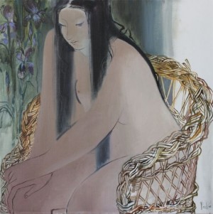 Naked In The Chair, 2016, oil on canvas, 70x70