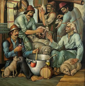 ’Cup of Whey From Sheep’s Milk’, 2001, oil on canvas, 87х87