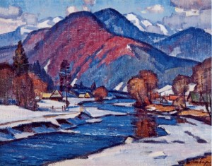Hutsul Land In Spring, 1974, oil on canvas, 80x100