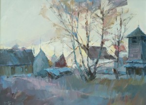 Morning in Huklyvyi Village', 2017, oil on canvas, 60x80