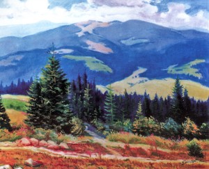 Near The Veretsky village, 1995, pastel on paper, 50x65